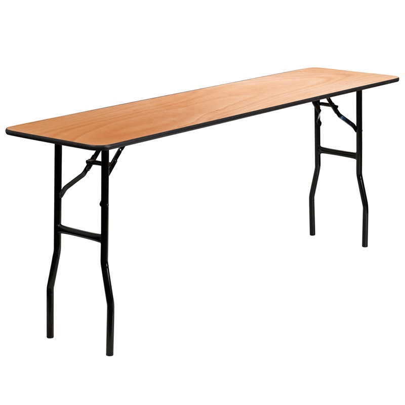 18'' X 72'' RECTANGULAR WOOD FOLDING TRAINING / SEMINAR TABLE WITH