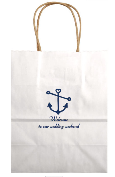 Welcome To Our Wedding Weekend Love Anchor Gift Bag In White Or Navy Welcome To Our Wedding Weekend Love Anchor Gift Bag In White Or Navy